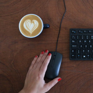 office coffee machine rental latte with keyboard and mouse